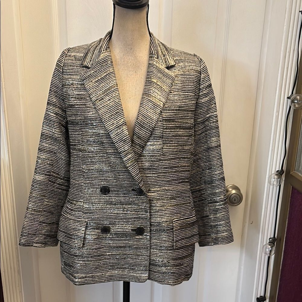 Jean-Louis Scherrer boutique striped metallic blazer, L
